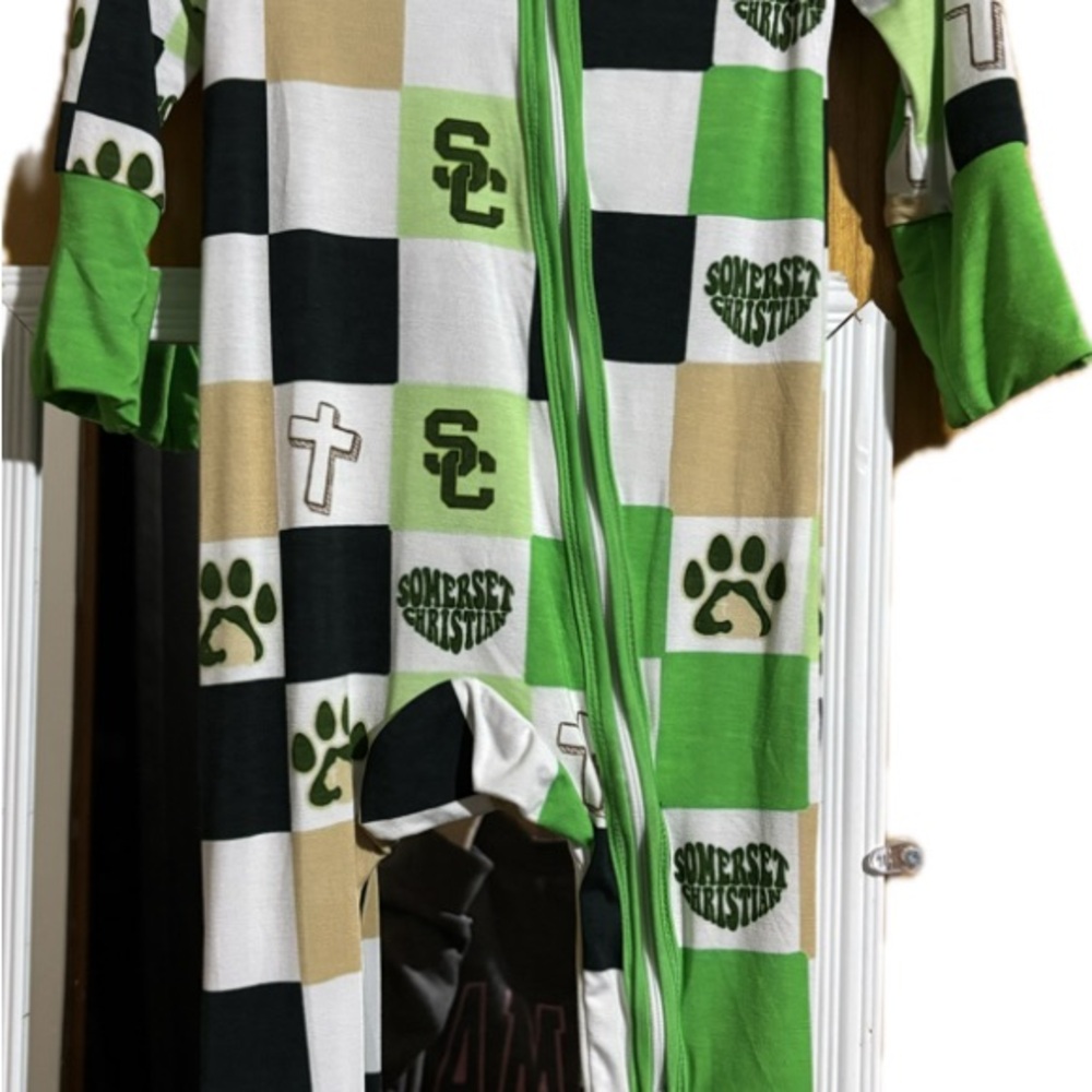 BAMBOO Kids Zippy - Green, Black, and Tan Checkered